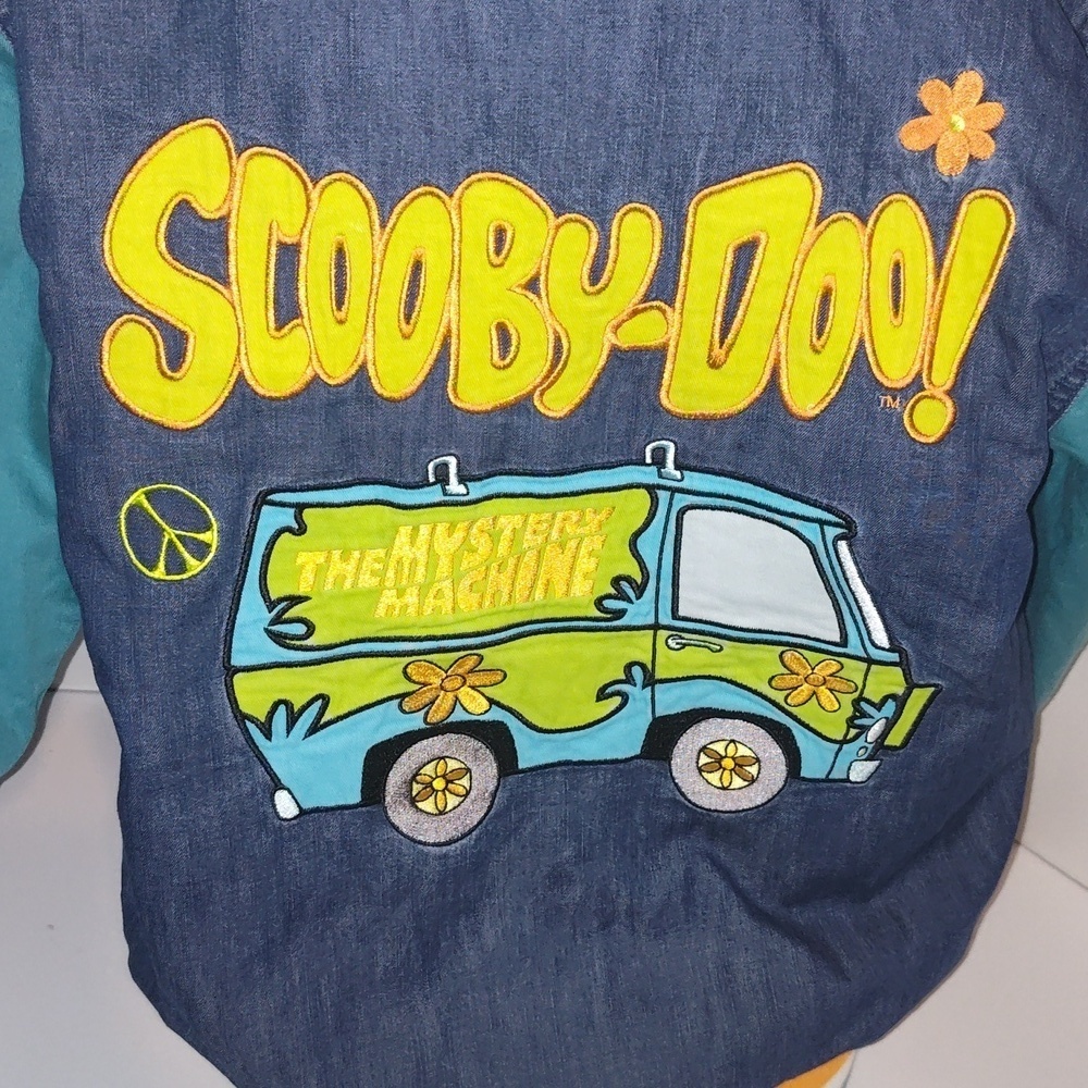 Scooby-Doo Varsity Style Denim Jacket With Mystery Machine Size Xsmall Button-up - Picture 4 of 9